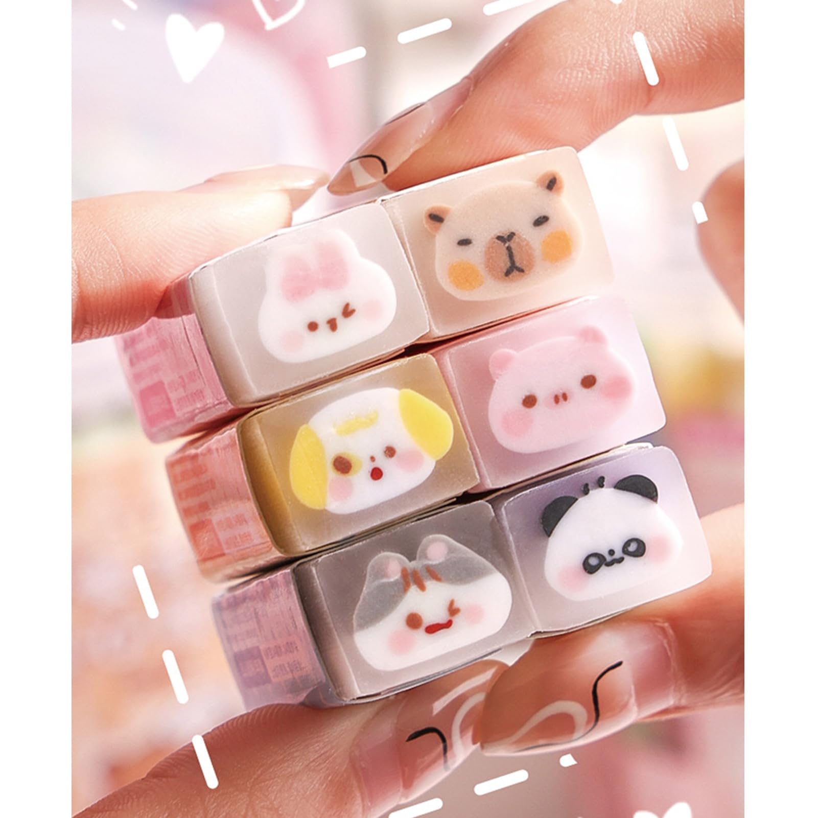 30 szt. uroczych gumek z kreskówki, zwierzę, kawaii, 3D, gumka do ołówków, dla uczniów, dziewcząt, dzieci, chłopców, kobiet, szkolne artykuły biurowe, mała gumka, opakowanie prezentowe (zwierzę)