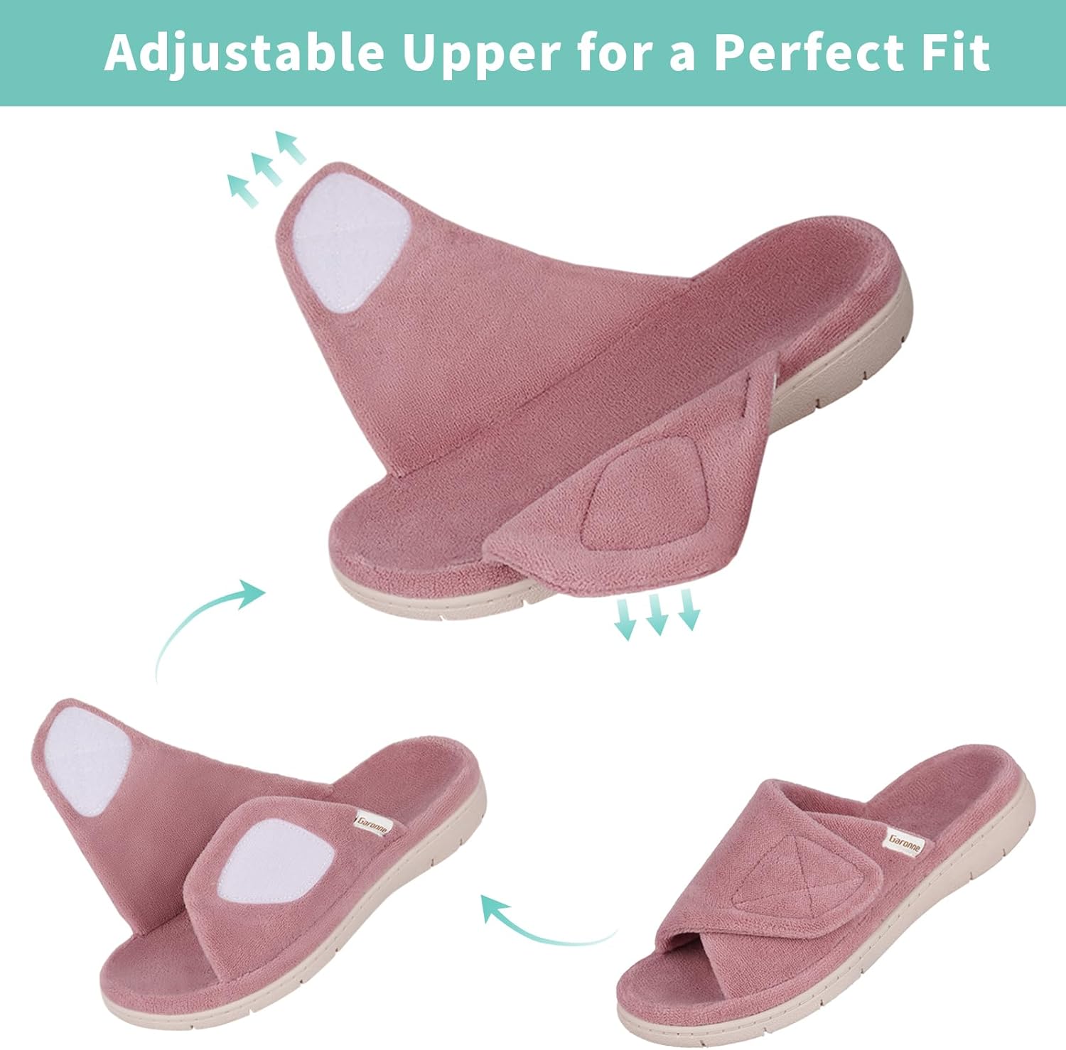 Garonne Women's Adjustable Wrap Open-toe Slippers with Arch Support, Summer House Shoes for Women Indoor/Outdoor - Image 3