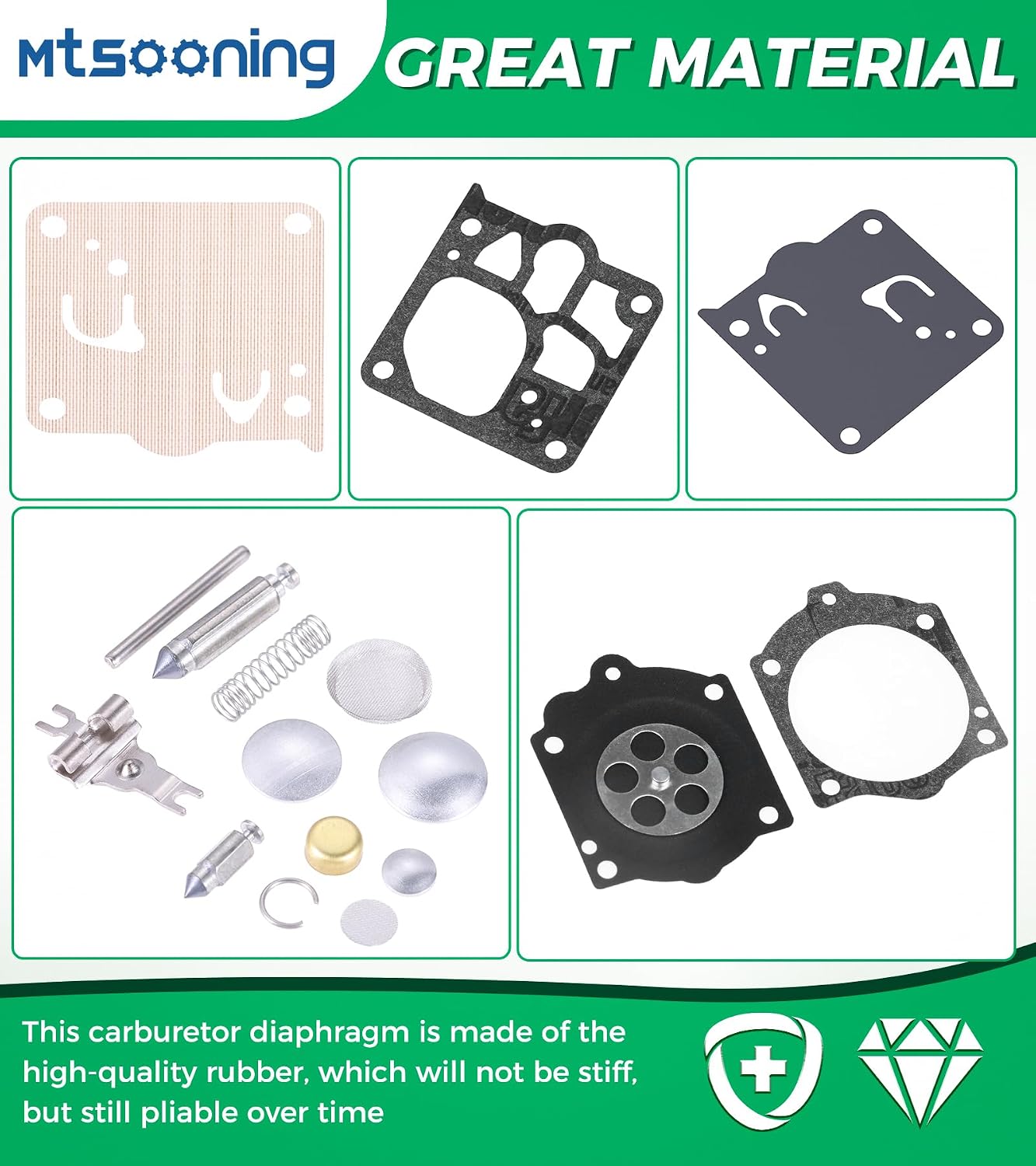 Carburetor Repair Rebuild Kit Replacement for Walbro Carb K12-WG WB WG 6 7 8 9 10 K15-WJ K12-WJ, Husqvarna 3120XP & 3120 272 268 61 MS660 066