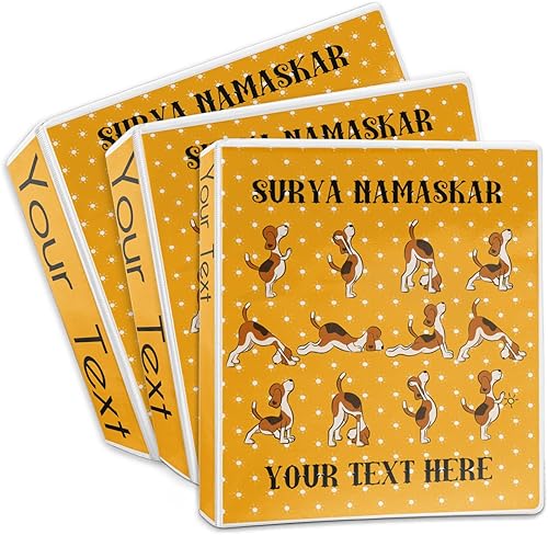 Miniatura 3 de Carpeta personalizada de 3 anillas de Yoga Dogs Sun Salutations - 1 pulgada