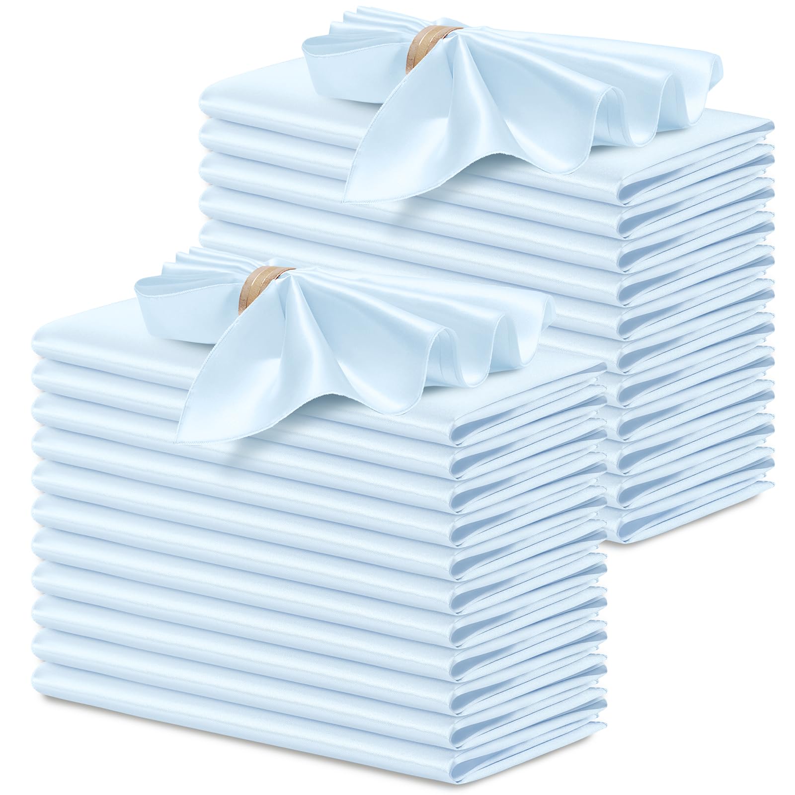 100PCS 30*30cm Satin Napkin Square Washable Soft Smooth Fabric Table Napkin For Wedding Banquet Party Hotel Restaurant Decor - 15 - View #3