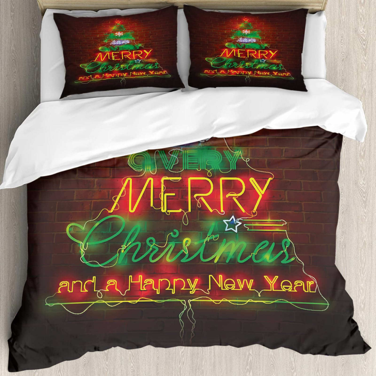 Housse de couette Noël 228x264cm au design vectoriel pour un confort supérieur
