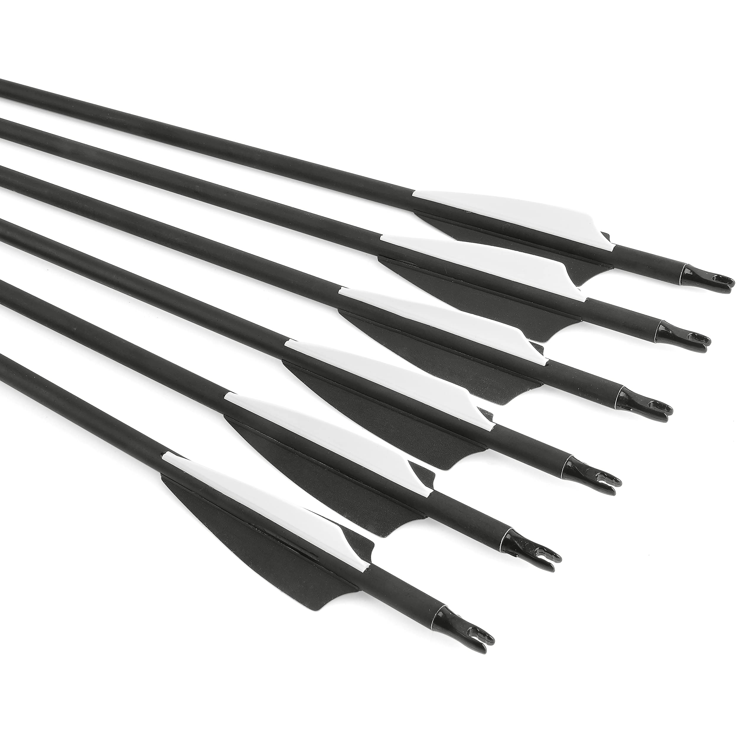 30 Zoll Bogenschießen Carbonpfeile，Jagdpfeile，Zielübungspfeile，Spine 500，für Bogenschießen Compound & Recurve & Traditional Bow 12/24St