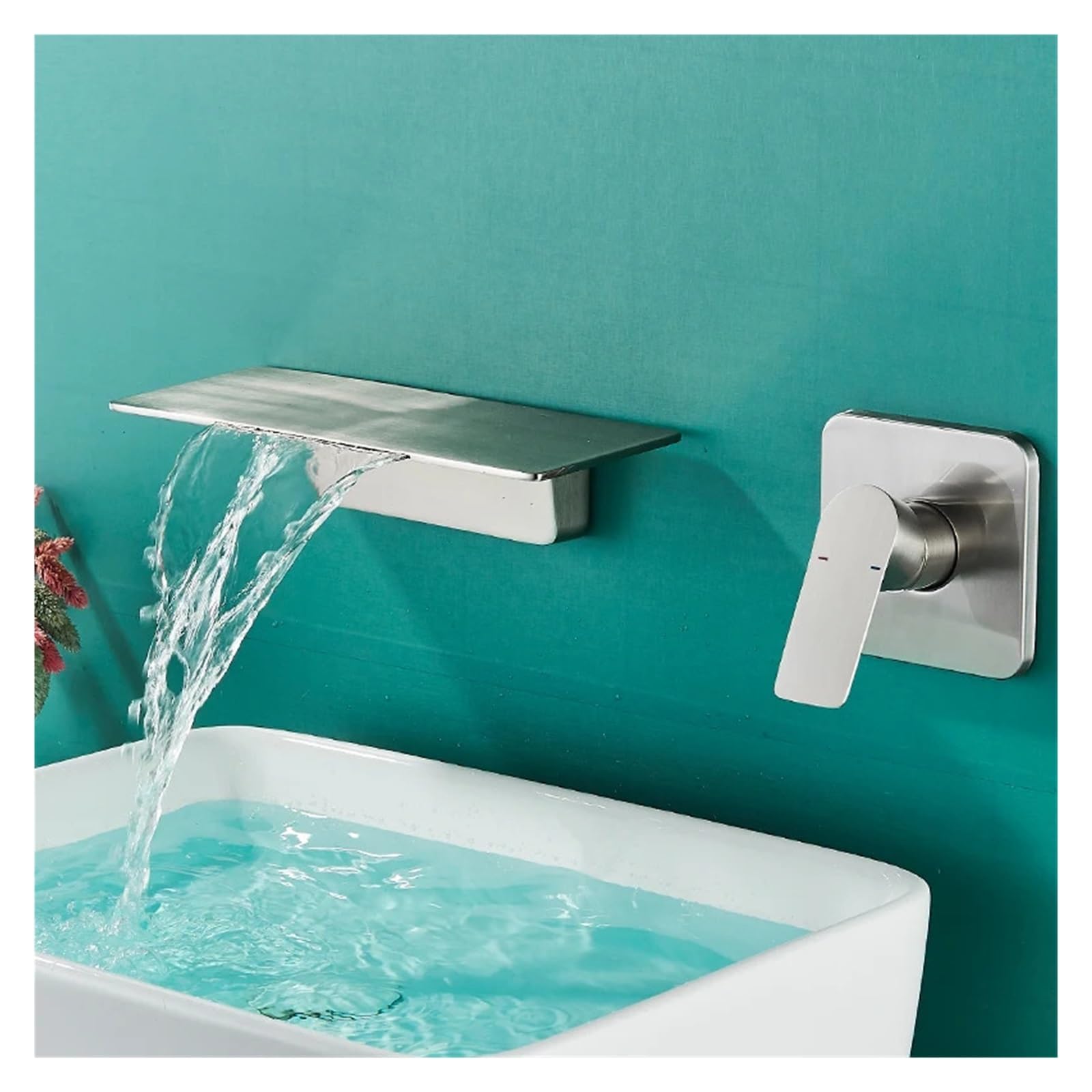 Robinet mitigeur de lavabo cascade mural pour éliminer les éclaboussures sur la vasque