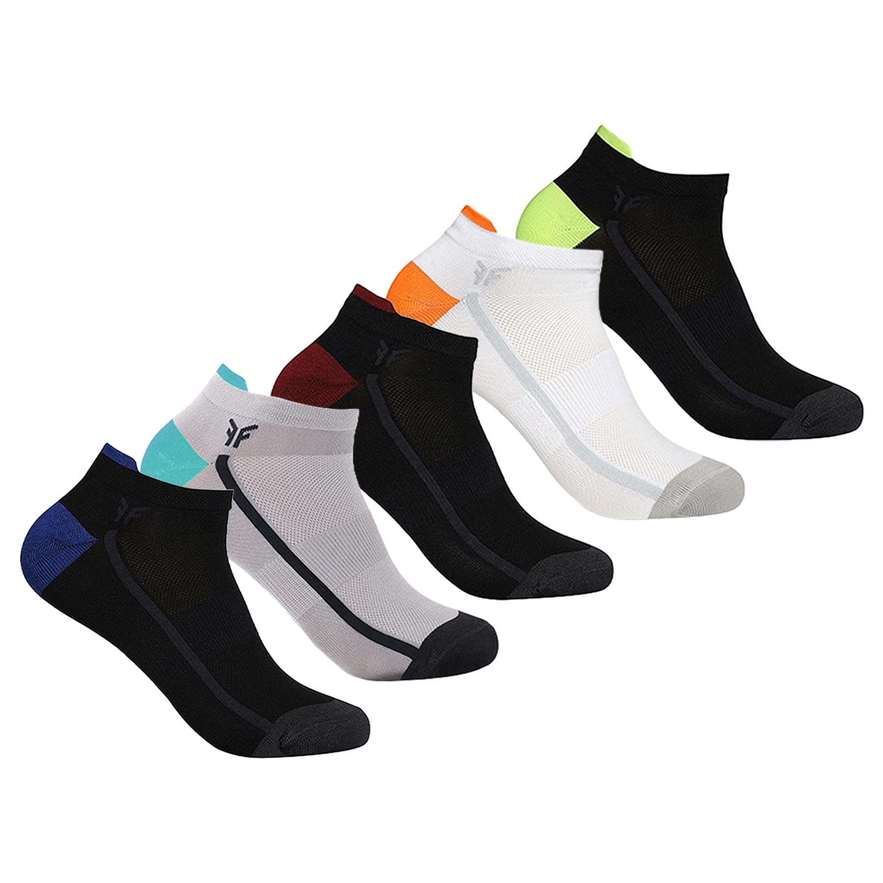 Men's Rapid Dry Ankle Sports Running Socks – Pack of 3/5 | Quick-Sweat Absorbent | Moisture-Wicking, Odor-Management, Breathable, Arch Support | Gym, Running, Sports- Multiple Colors-image-0