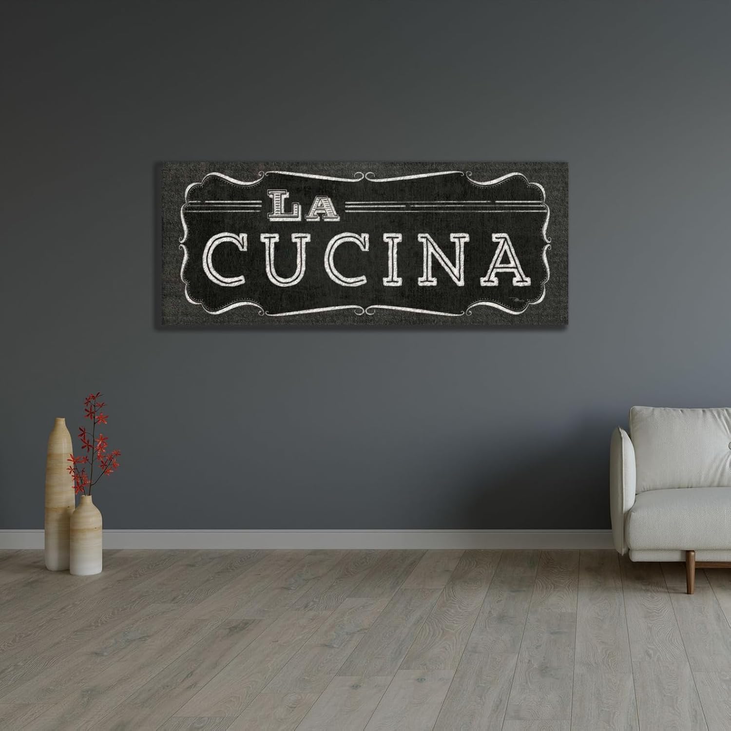 ArtDirect La Cuisine Chalk III Unframed Art Print Giclee Poster by Pela Studio - Ready for Framing with Customization Sizes 10x4, 14x6, 20x8, 36x14, 48x19, and 60x24 Inches