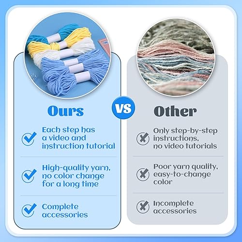 Miniatura 9 de UOOU Paquete de 2 kits de ganchillo, kit de ganchillo de pingüino para principiantes con hilo fácil, tutoriales en video paso a paso, kit completo
