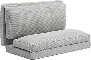 VEVOR 3 em 1 sofá-cama dobrável 2410 x 1360 x 120 mm com capa lavável, sofá-cama reversível de espuma viscoelástica de alta densidade 25D para sala de estar, quarto, convidados, cinzento claro