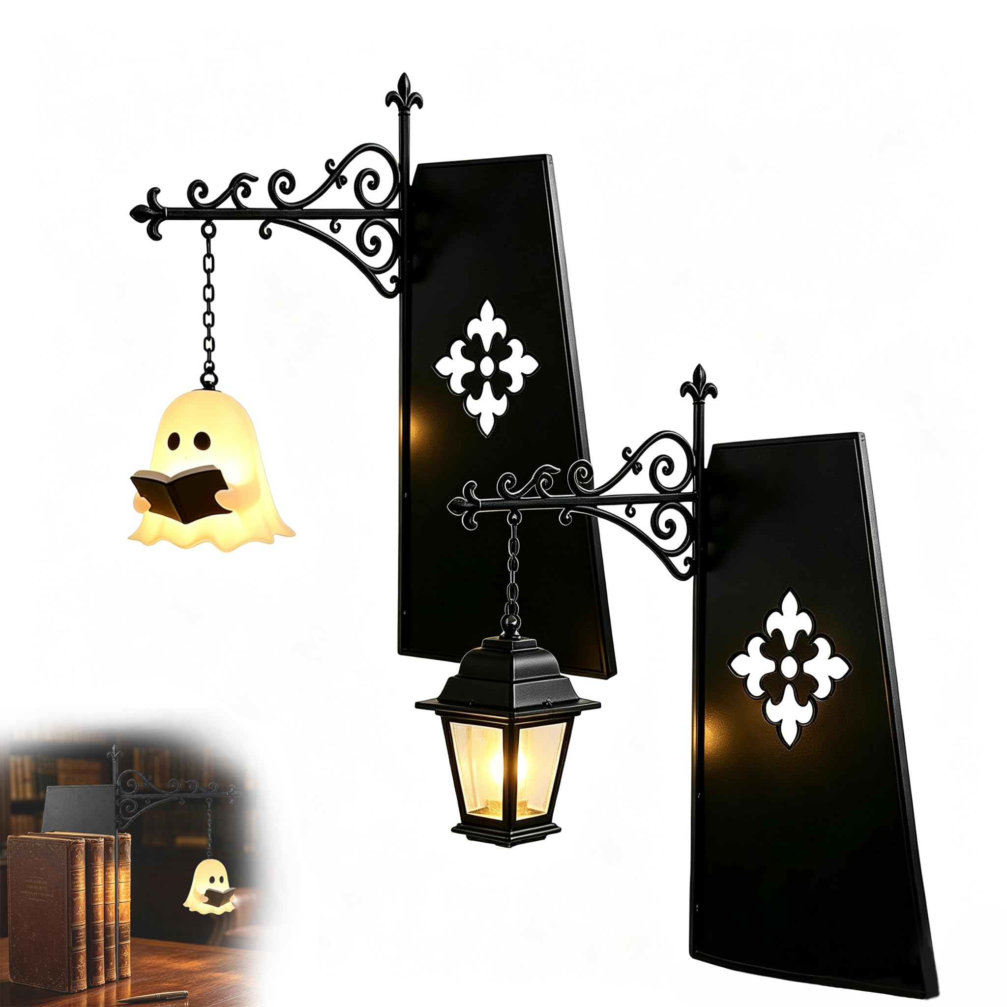 OEHUG Library Lantern-Decorative Bookshelf Lighting (2PCS)