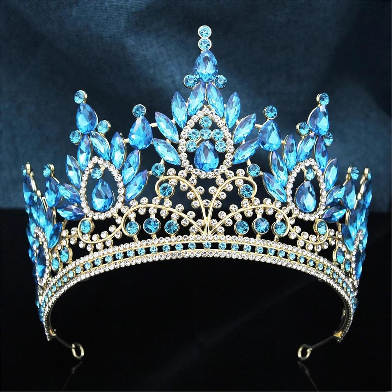 Large Pink Crystal Tiara Crown For Women Tall Rhinestone Queen Princess Headpiece Bridal Wedding Prom Pageant Hair Accessories