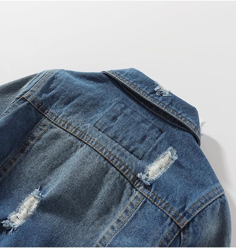 YUN HAO Baby Boys Ripped Denim Top Coat Casual Outerwear - Image 4