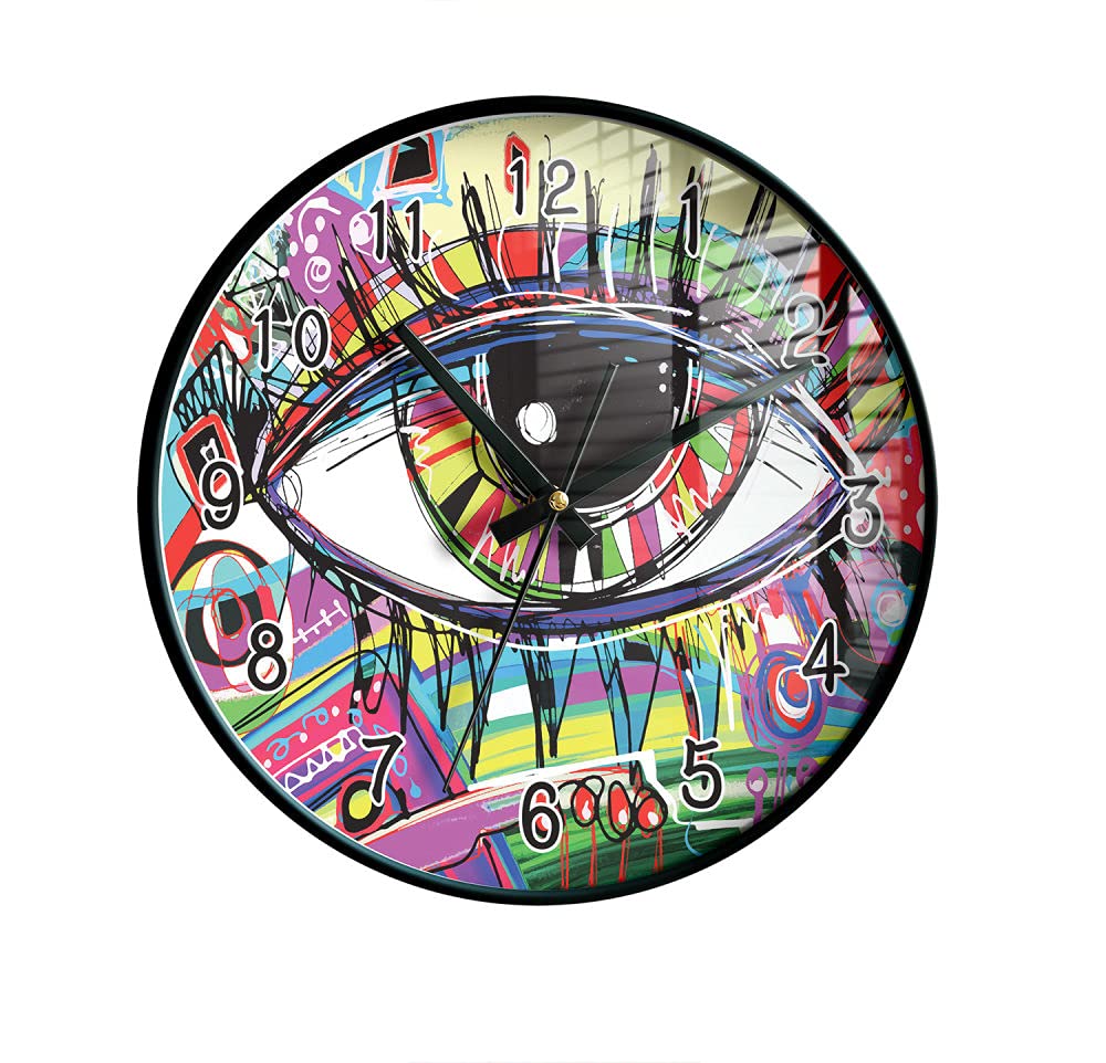 Horloge murale decorative pour chambre et bureau motif abstrait nordique au design moderne