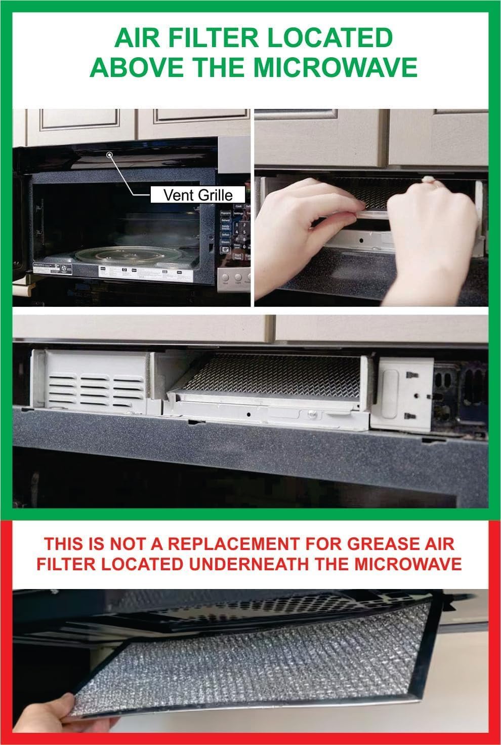Microwave Charcoal Filter Compatible with Samsung Model Numbers ME19R7041FS,W,B,T/AA, ME19R7041FS,W,B,G/AC (2)