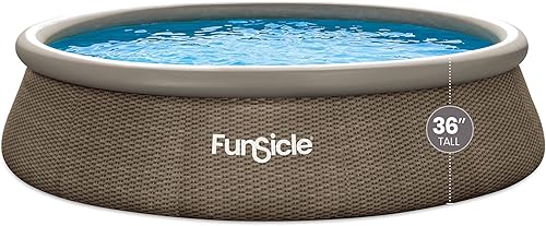 Miniatura 6 de Funsicle Quickset - Juego de piscina inflable redonda de 14 x 36 pulgadas para exteriores con bomba y filtro de cartucho, triple tejido de canasta