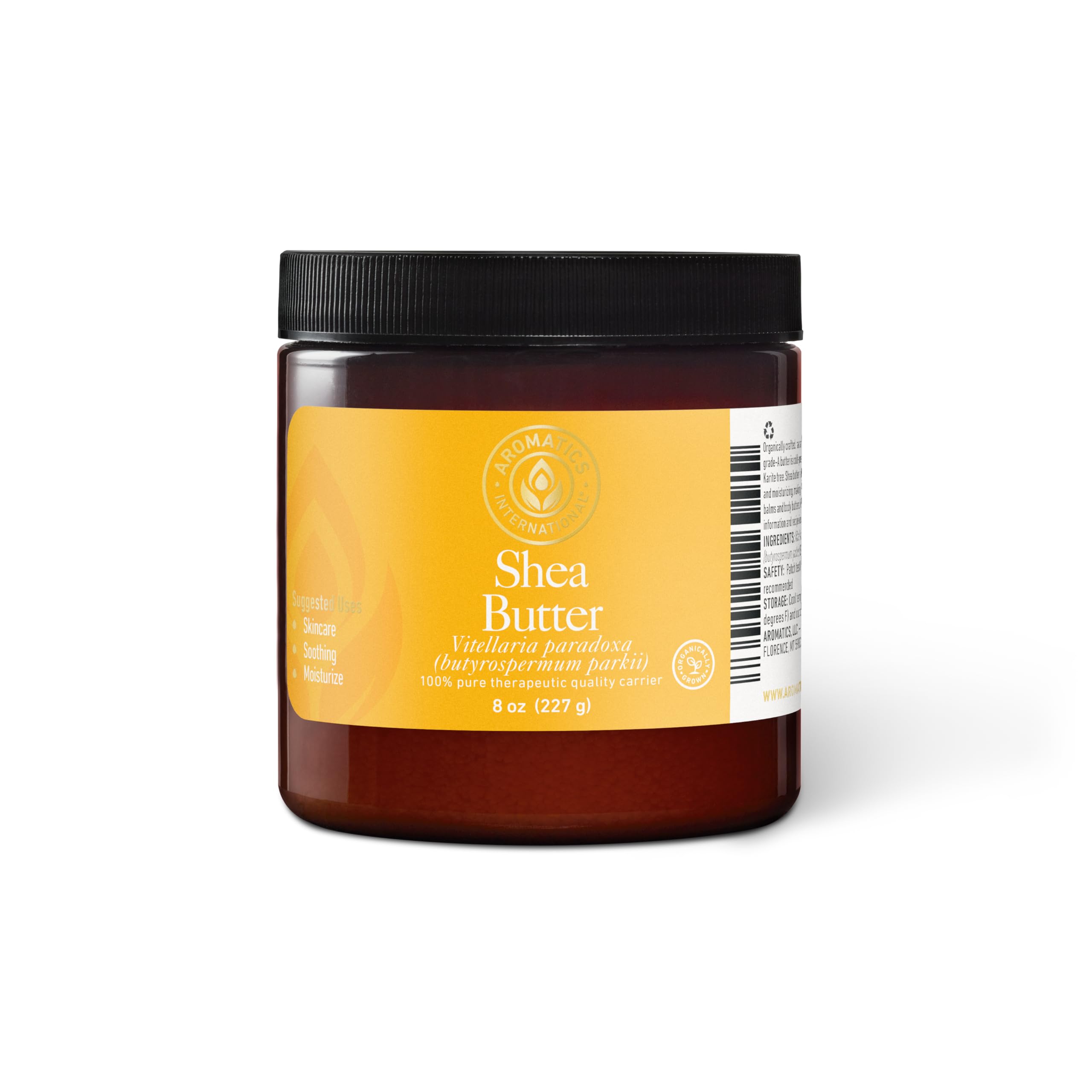 Aromatics International Shea Butter 8 oz | Natural Moisturizing Butter for Skin, Hair, and Body | Rich in Essential Fatty Acids and Antioxidants | Vegan and Organic