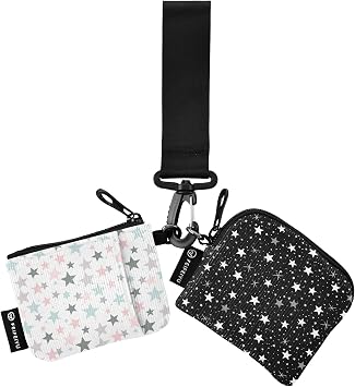 Dual Pouch Wristlet for Women Coin Purse Small Wallet with Zipper Portable Change Purse Mini Coin Pouch Holder Stars