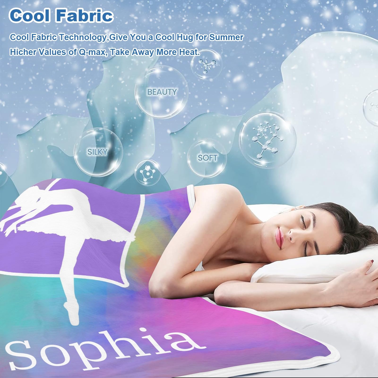 GoTussWO Custom Gymnastics Dancer Ballet Weighted Blanket Cooling Laye, Keep Cooling All Night,30x40Inch