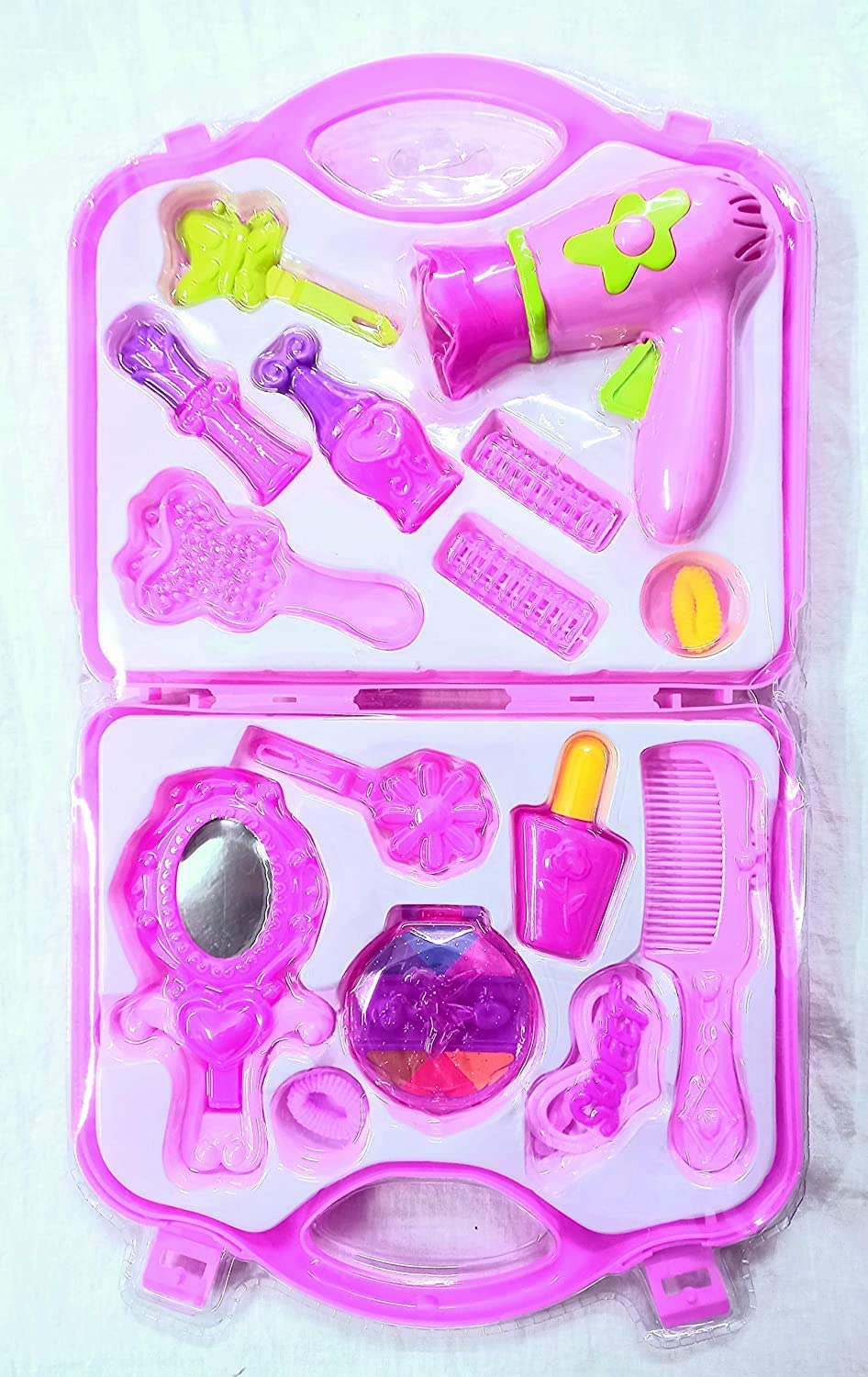 INFINITIX Beauty Make up case and Cosmetic Set Suitcase with Makeup Accessories for Children Girls- Pink, Plastic, Pack of 1 Set