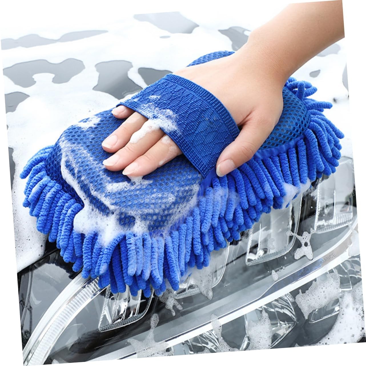 Alipis 2pcs High-Density Car Wash Sponge Microfiber Mitts for Car Cleaning Scratch-Resistant Absorbent