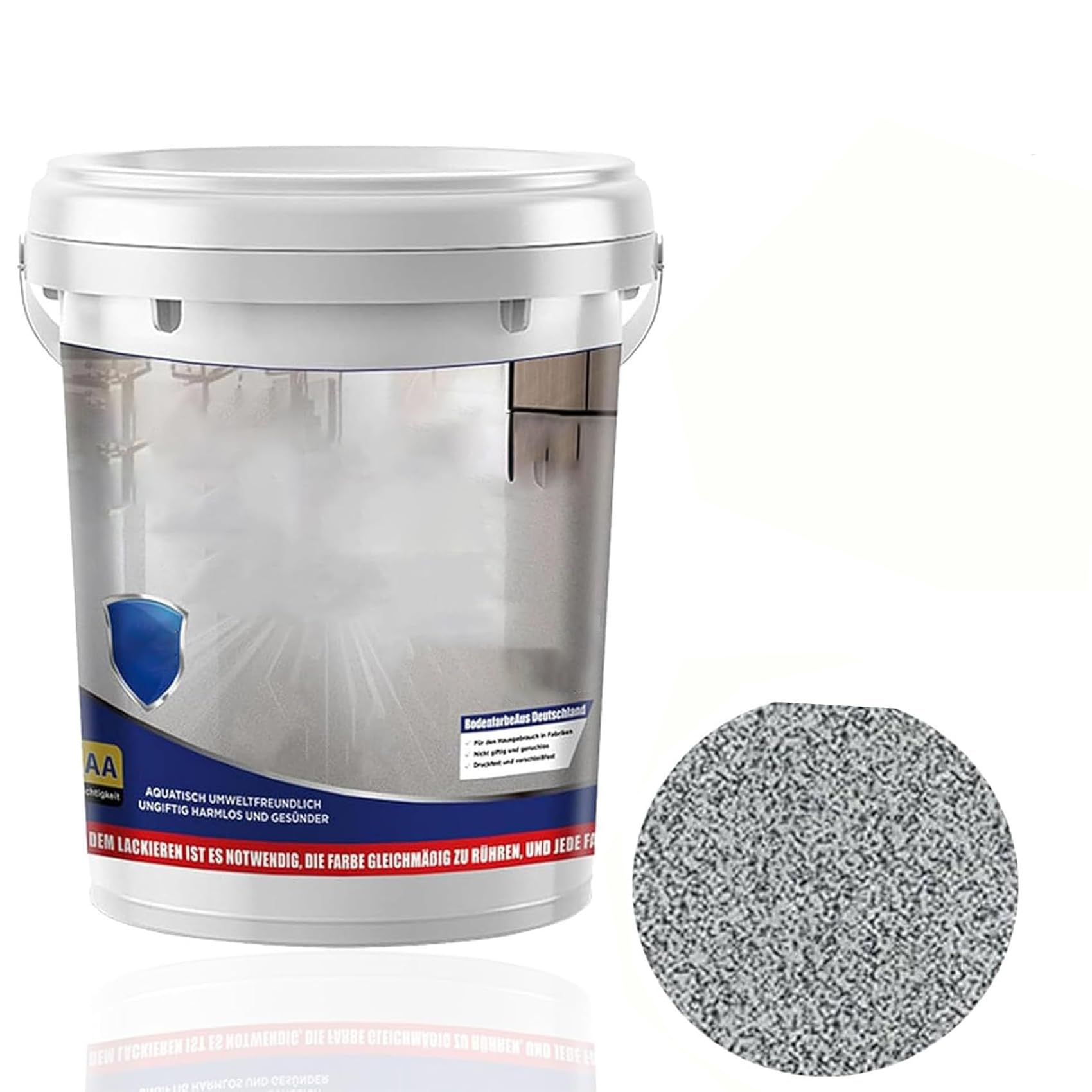 Epoxy Floor Paint, Self Leveling Epoxy Colored Sand Floor Paint, Epoxy Sand FloorPaint for Concrete, Resistant And Non-Slip, for High Gloss Marble Effect Garage Coating (White Hemp Gray)