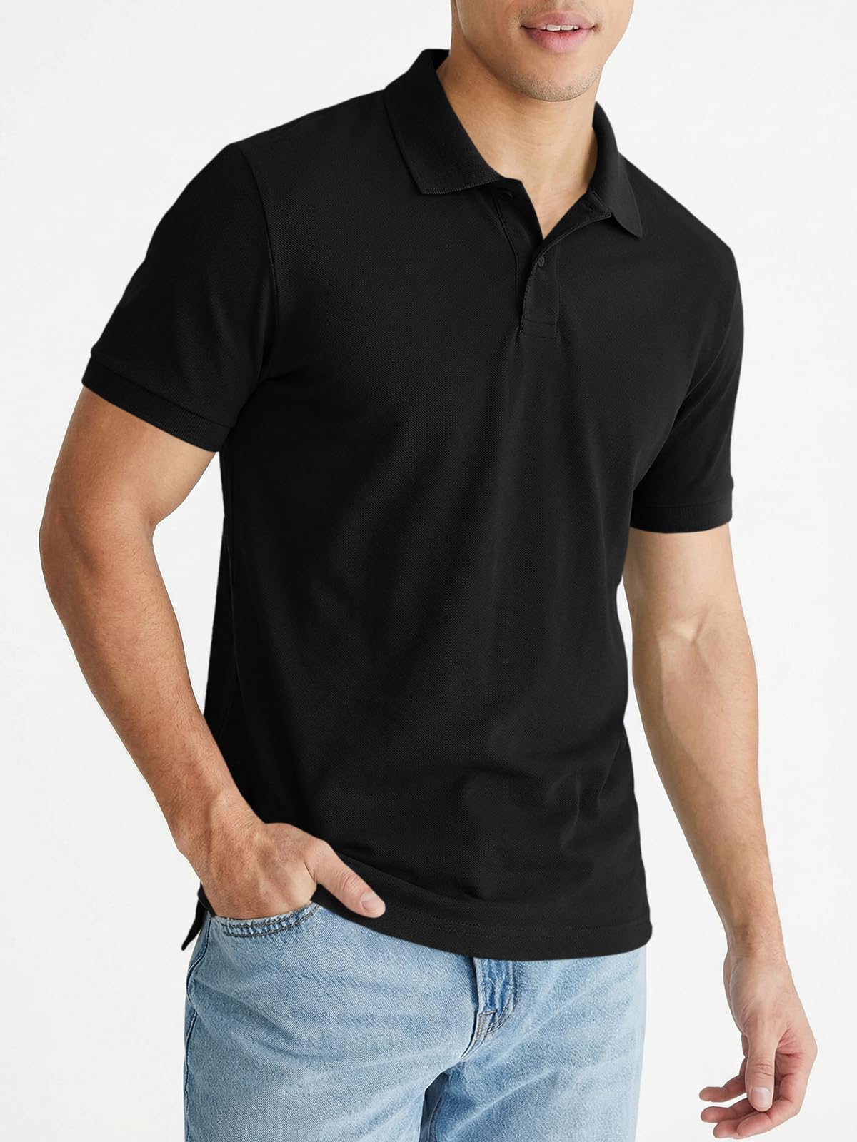 Polo de golf para hombre, manga corta, ajuste seco, para hombre, con cuello — view 6