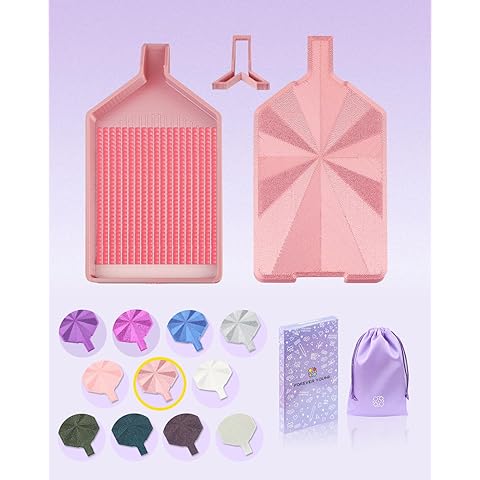 Silky Diamond Painting Tray with Lid, Diamond Painting Accessories, Diamond Art Tray with Prismatic Shine Lid, Diamond Art Accessories and Tools for 5D Diamond Painting Beads, Silky Rose