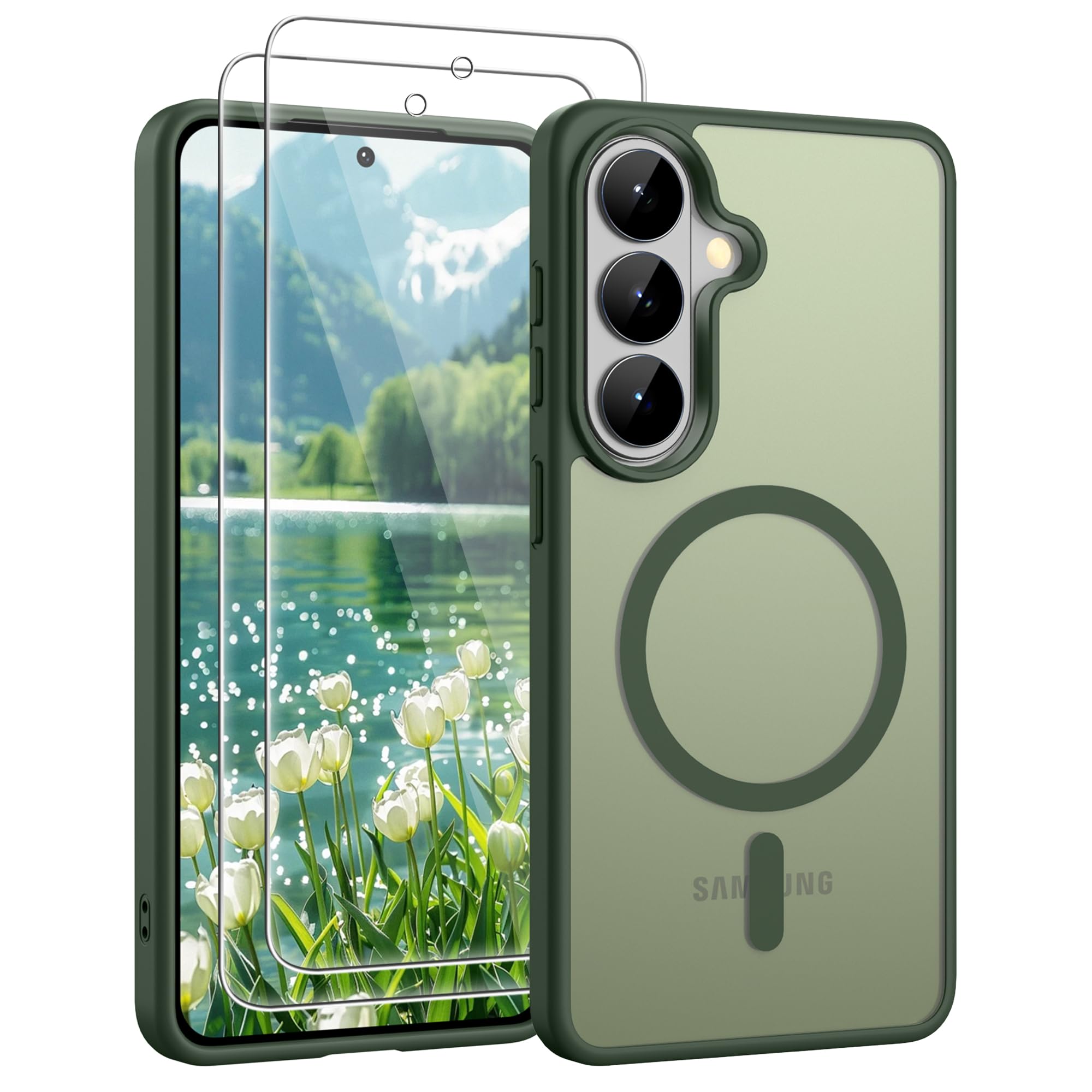 Coque MagSafe Samsung S26 antichoc et fine de qualité militaire, vert - 8
