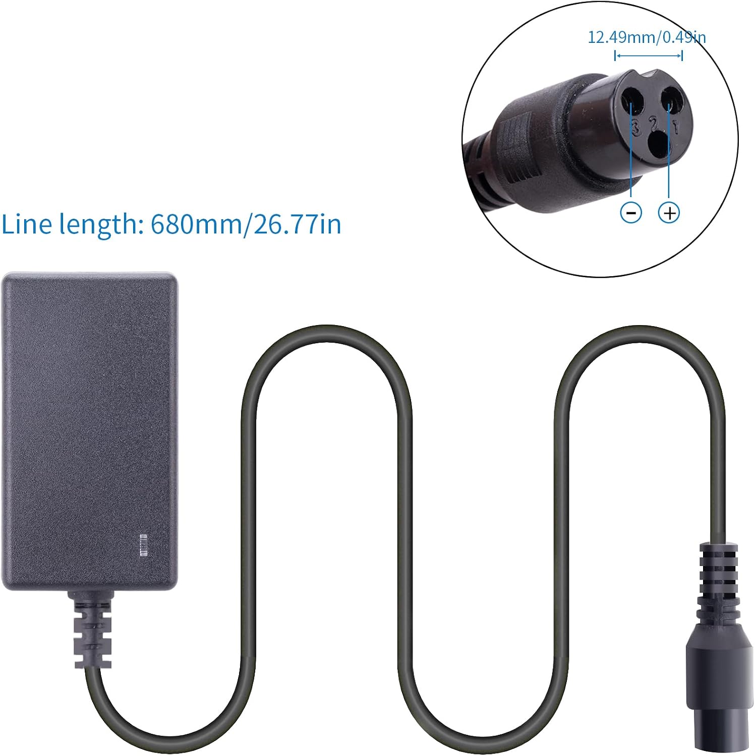 24V 600mA Charger for Razor E100, E125, E150, E175, Crazy Cart, eSpark - Premium Compact Replacement E100 Charger