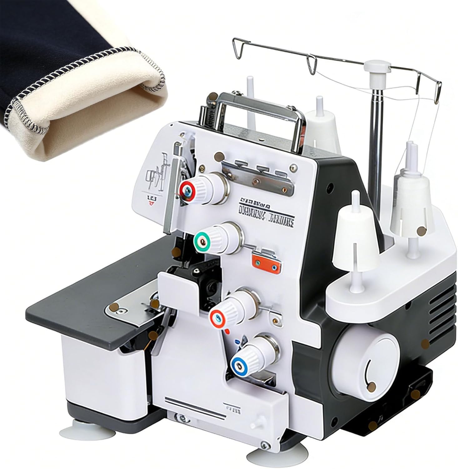 4-Thread Overlock Sewing Machine for Home & Crafting - Up to 1300SPM, Quick Threading, Complete Accessories Kit for Beginners & Experts