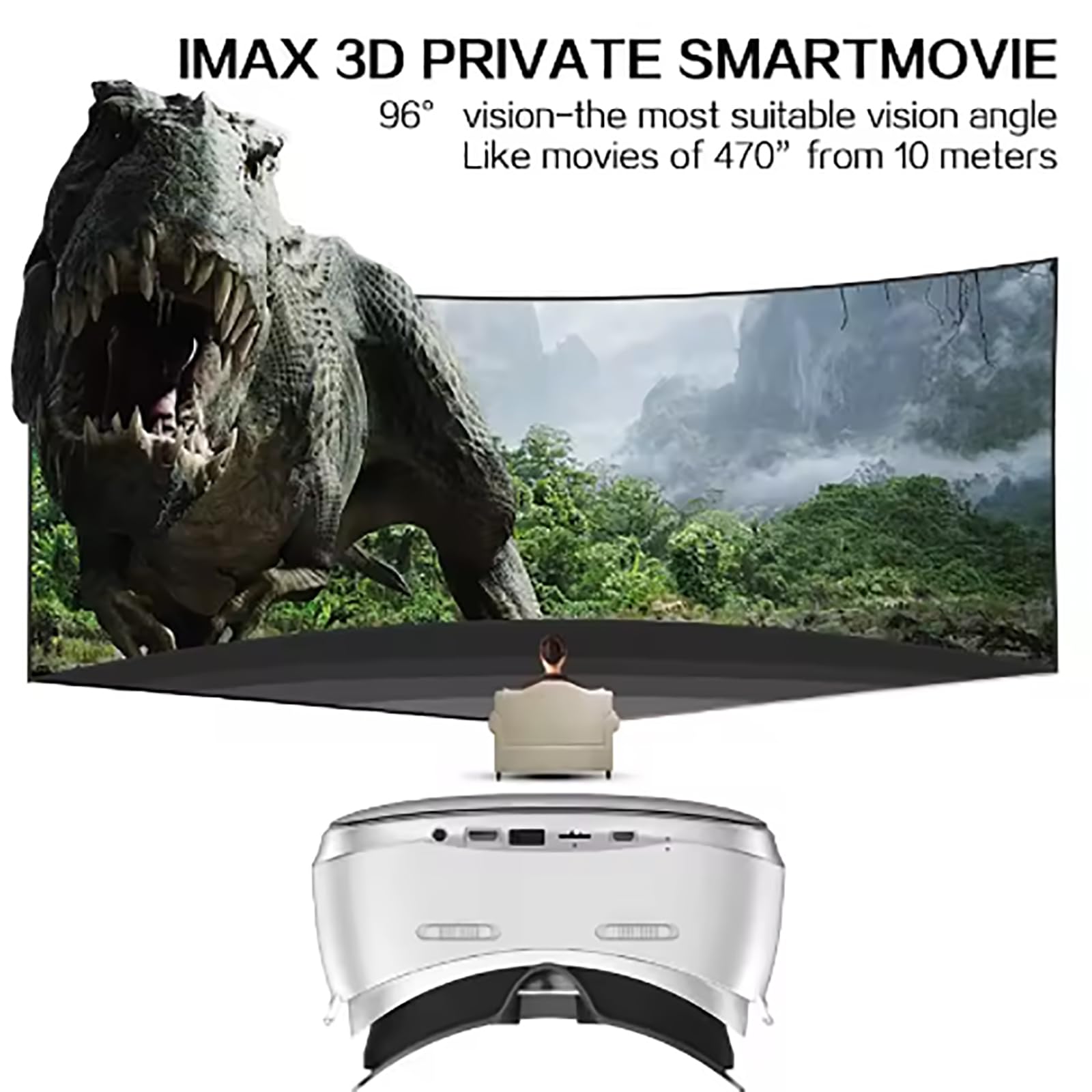 Occhiali Per Realtà Virtuale 3D, Visualizzatore Di Film A 360° Con Gamepad, Capacità Della Batteria: 3500 MAh, Supporta Connessione WiFi, Tracciamento Della Testa,Black