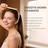 Vista 4 de Cepillo de cera para el cabello y cerdas de jabalí para domesticar, encrespamiento, elegantes colas de caballo, moños, accesorios de peinado