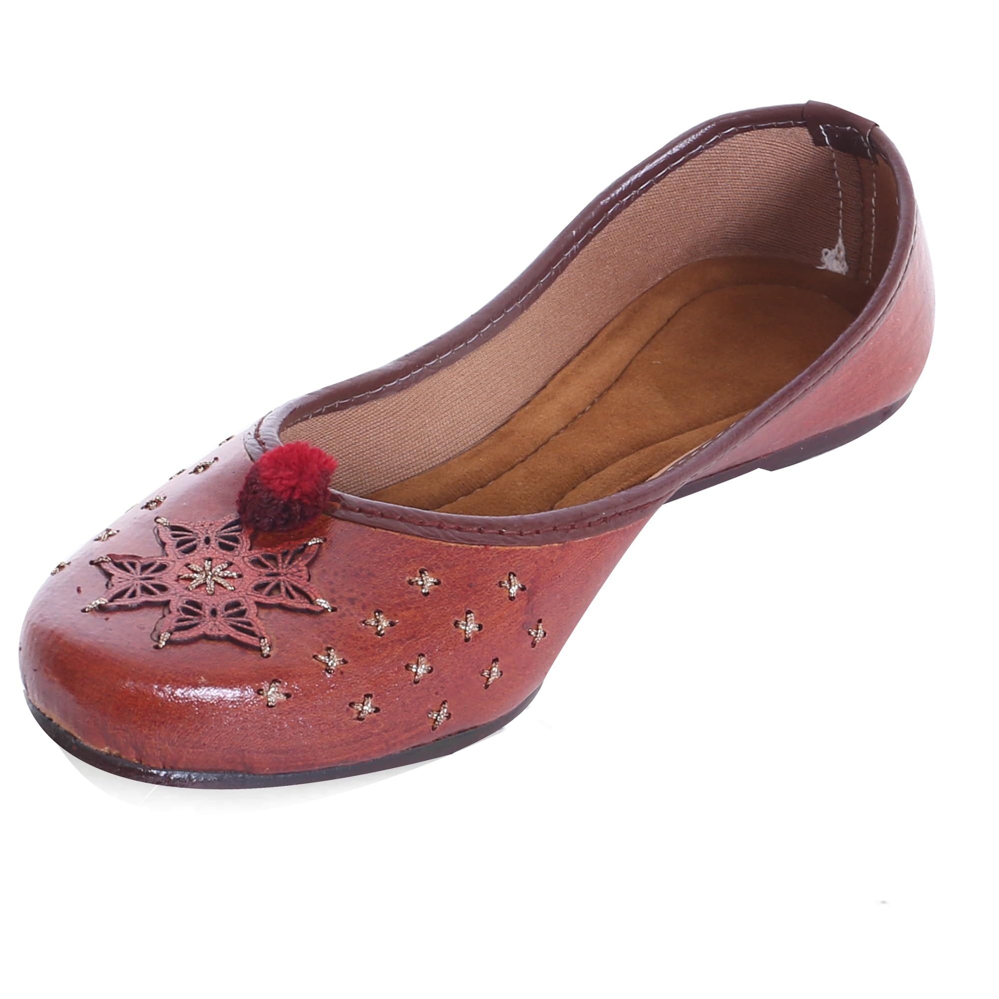 Brown Rajasthani Juti Mojari Jutti for Women, Color Brown2, UK Size-image-47
