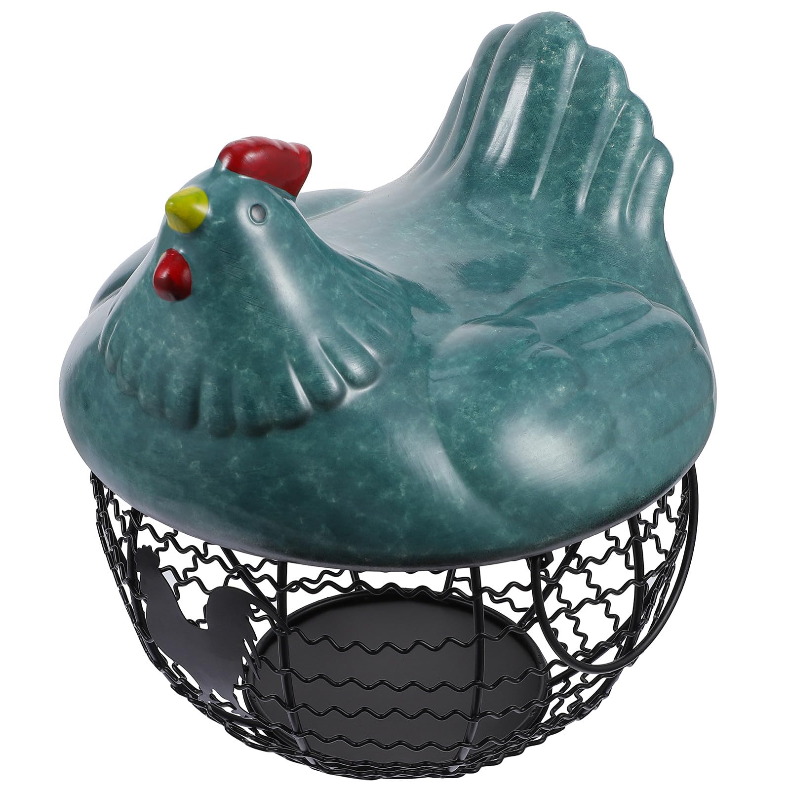 Cesta de hierro para huevos Lurrose azul organizadora de verduras