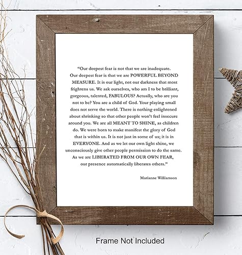 Miniatura 7 de Marianne Williamson Deepest Fear Quote Wall Art Print - Perfect for Office and Home Decor - Makes a Great Affordable Gift - Inspirational and