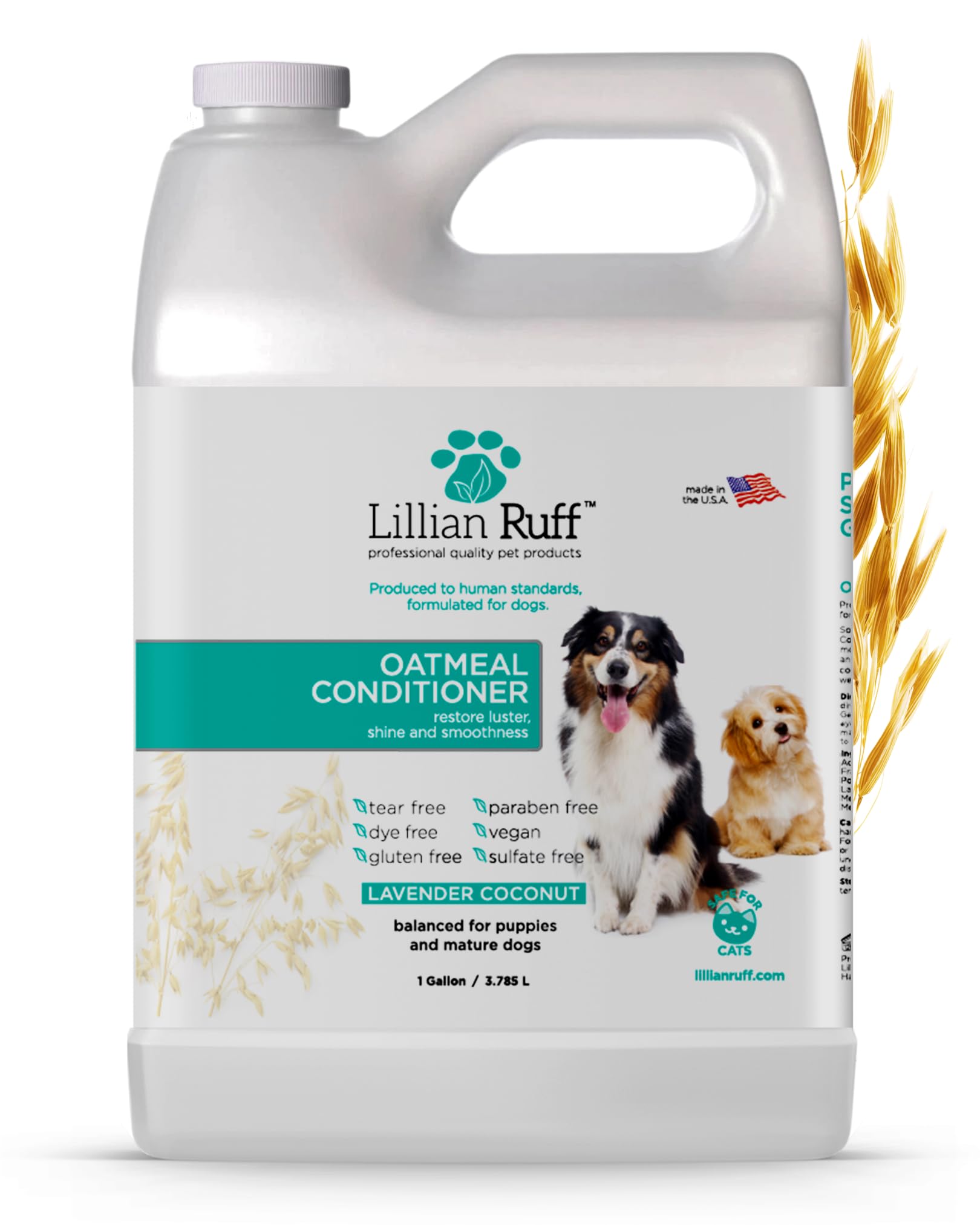PRO Formula Oatmeal Dog Conditioner - Nourishing & Calming Relief for Allergies & Sensitive Skin - Detangles, Softens & Adds Shine with Oatmeal, Coconut Oil & Lavender - USA Made (Gallon)