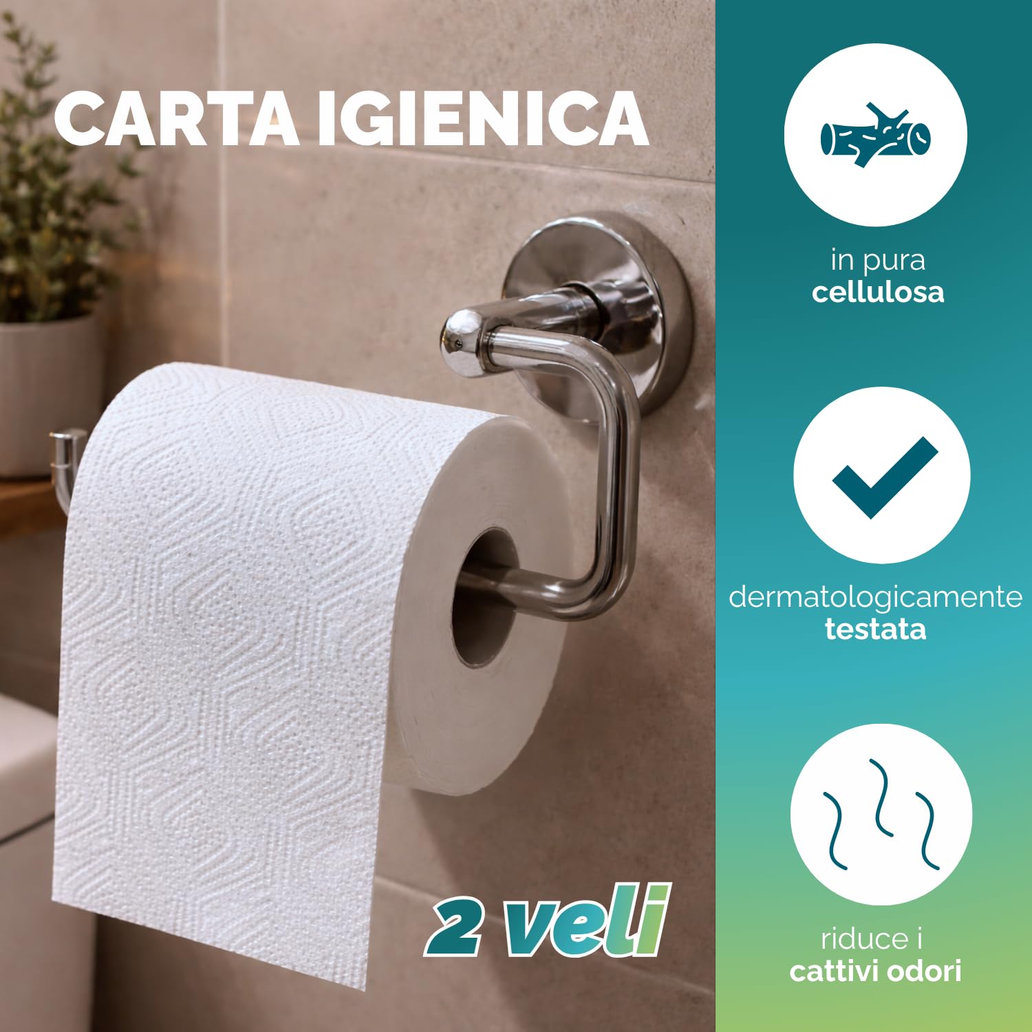 Paluplus 96 Rotoli di Carta Igienica Fascettata BIOTECH, carta in pura cellulosa a 2 Veli di colore Bianco, Rotolo da 160 Strappi con lunghezza 17,6 mt, 24 CF x 4 Pezzi -66099M -6,3