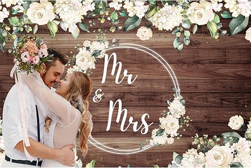 Miniatura 4 de Telón de fondo de 8 x 6 pies con diseño floral de rosas blancas para pared boscosa, telón de fondo de fotografía para parejas, boda, novia, novio,