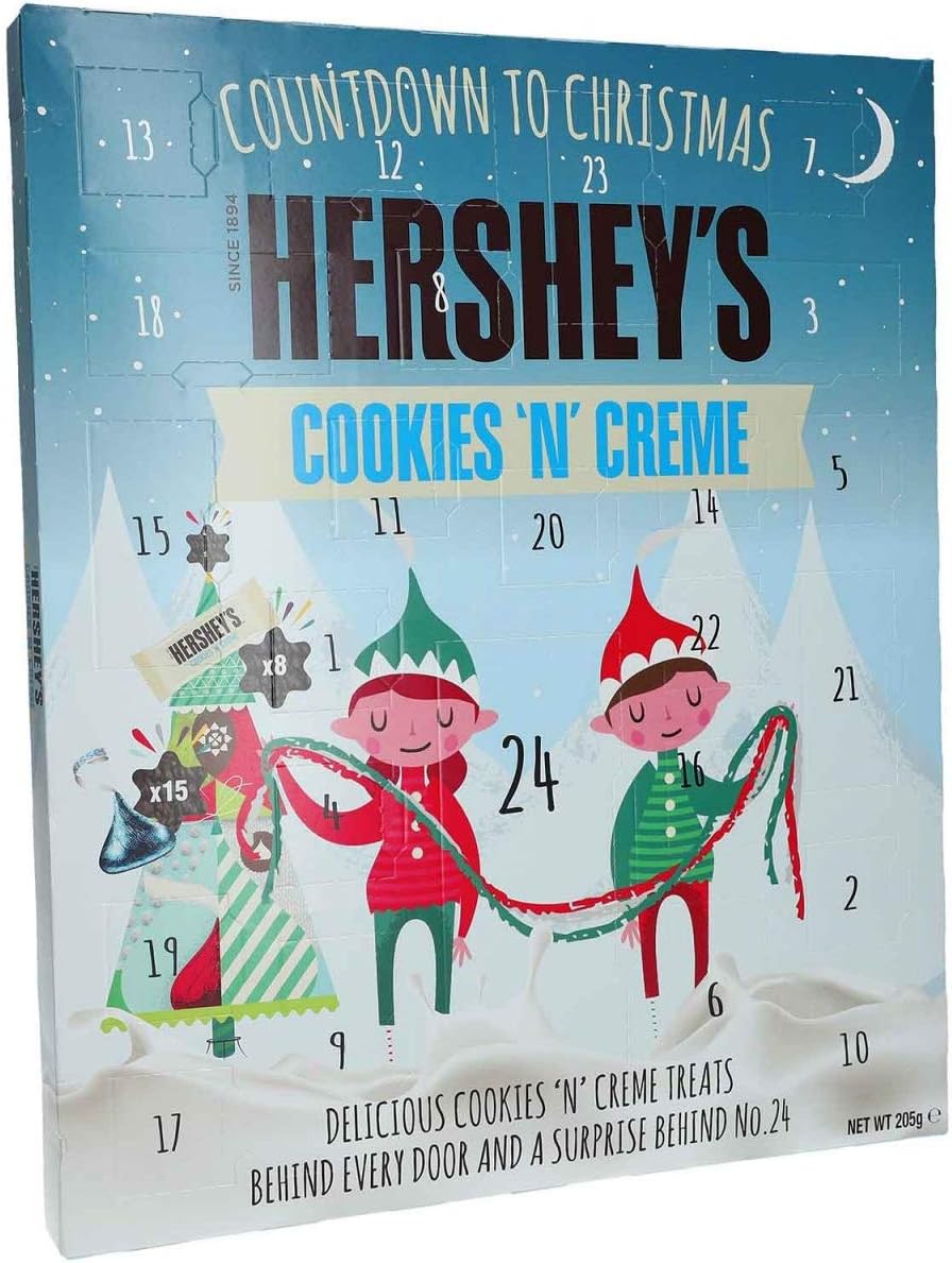 Hershey's Cookies 'n' Crรจme Advent Calendar, White Chocolate Flavour with Cookie Pieces