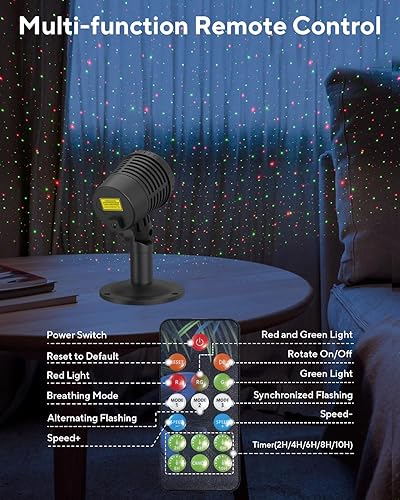 Miniatura 5 de Proyector de luces de Navidad para exteriores impermeables con control remoto, decoraciones de Navidad al aire libre, luces de jardín y paisaje con