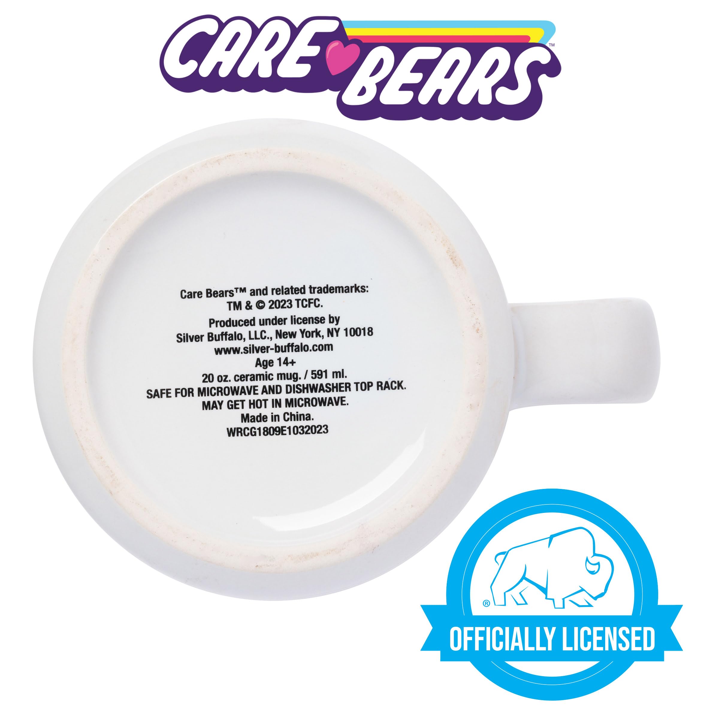 Silver Buffalo Care Bears Groovy Ceramic Camper Mug Featuring Share Bear, 20 Ounces