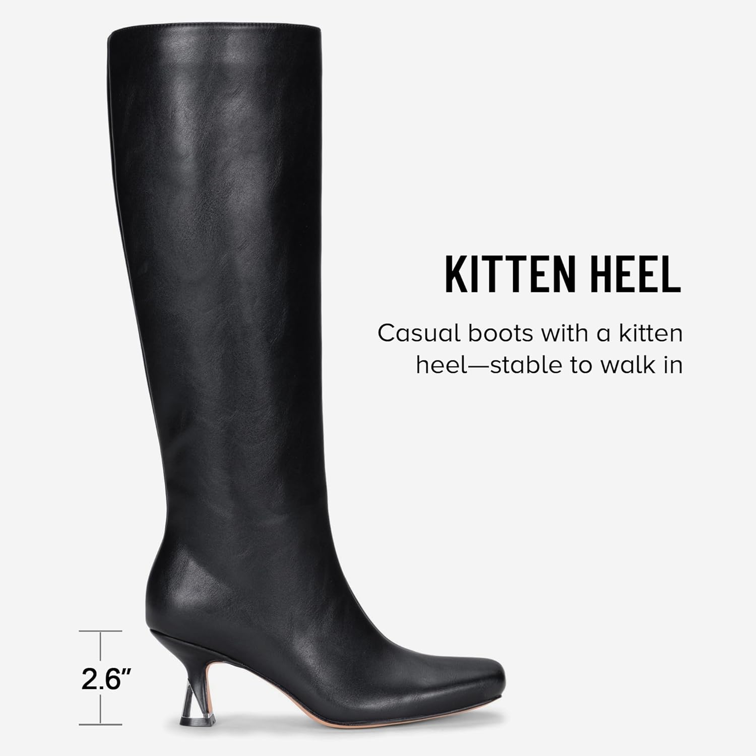 Vepose Knee High Boots for Women with Kitten Low Heel, Tall Fashion Square Toe Long Dressy Boots, Casual Comfort Botas Trendy para Mujer