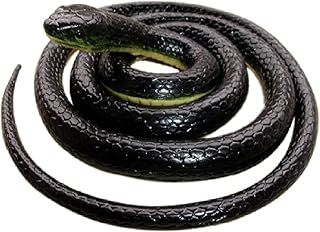 Realistic Rubber Black Snake 52 Inch Long Scare Toy