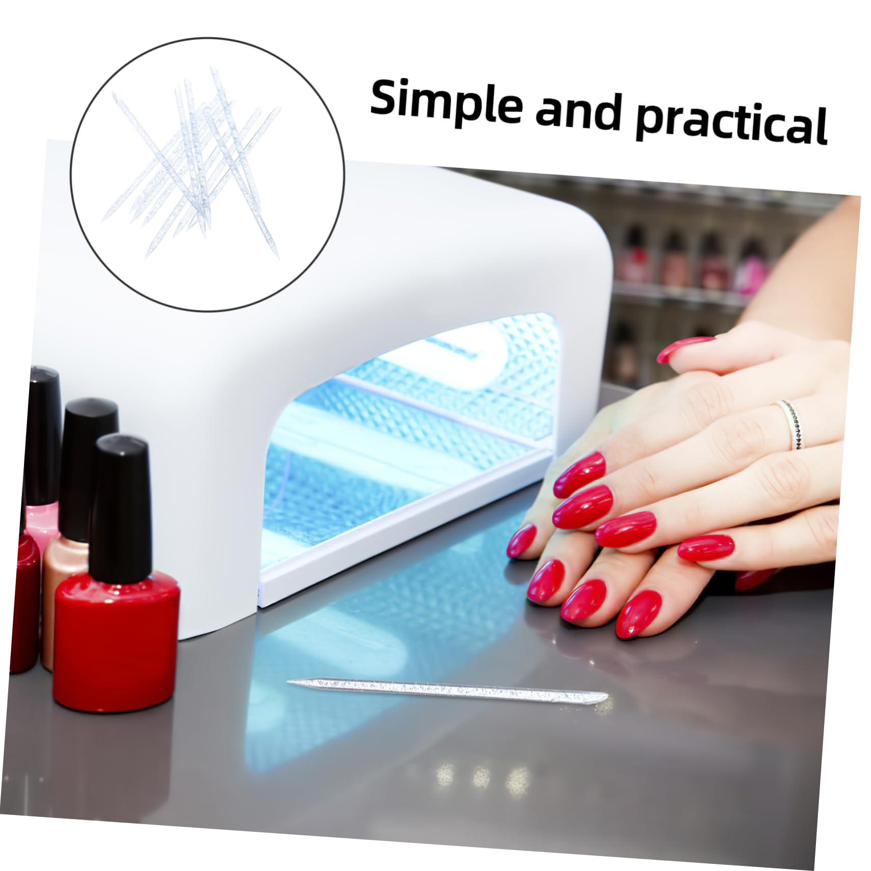 NULYLU 100pcs Nail Art Rods Cuticle Pusher Set Nail Care Tools for Beginners Professionals Plastic Cuticle Remover Cleaner