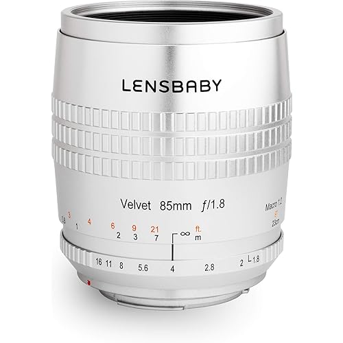 Lensbaby Velvet 85 Compatible with F Mount (Silver)