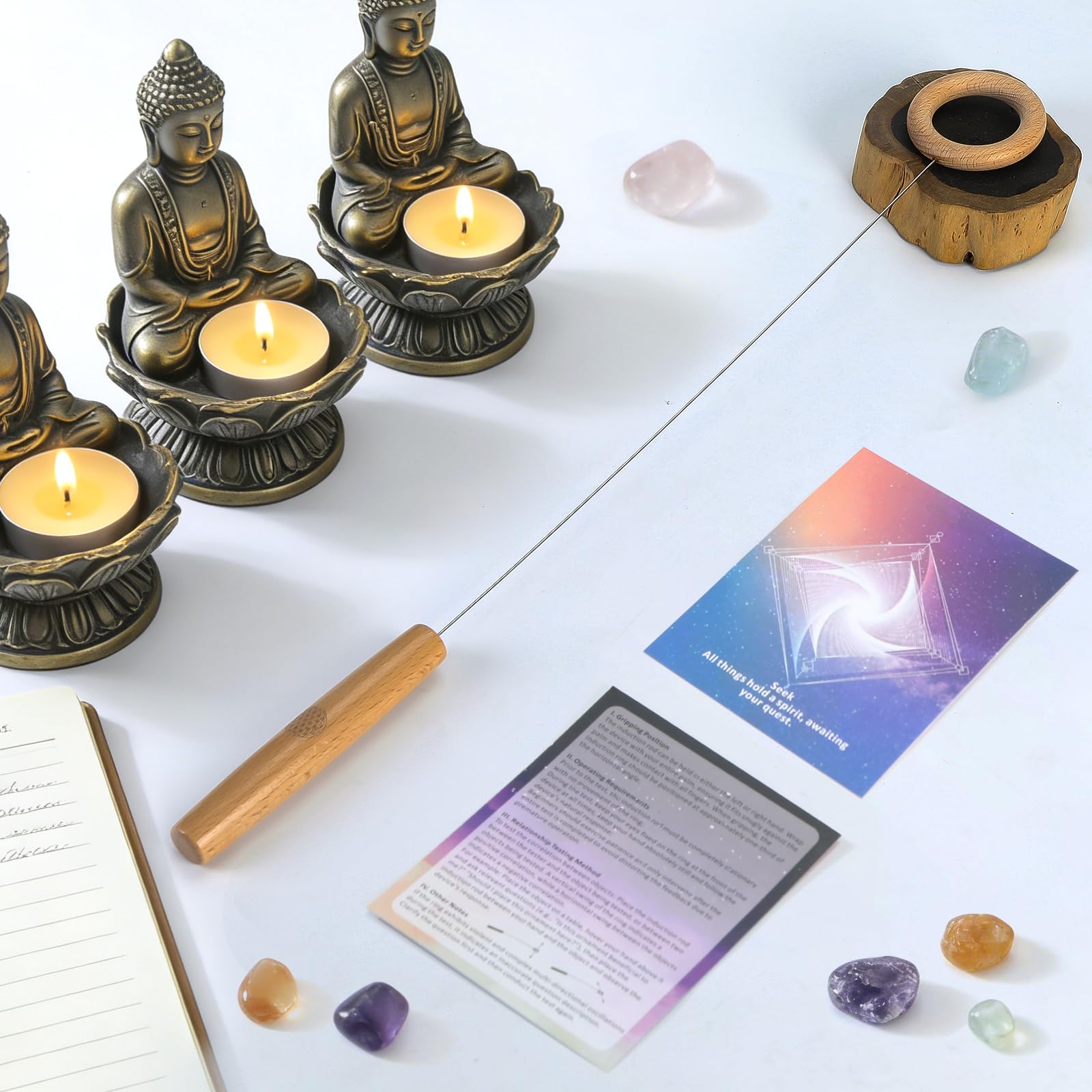 Tensor Einhandrute, Tensor Biotensor mit Blume des Lebens, inklusive Anleitung, Sensibler Wünschelrute Radiästhesie für Energie-Test, Energie Wahrnehmung, Entscheidungsfindung & spirituelle Praxis