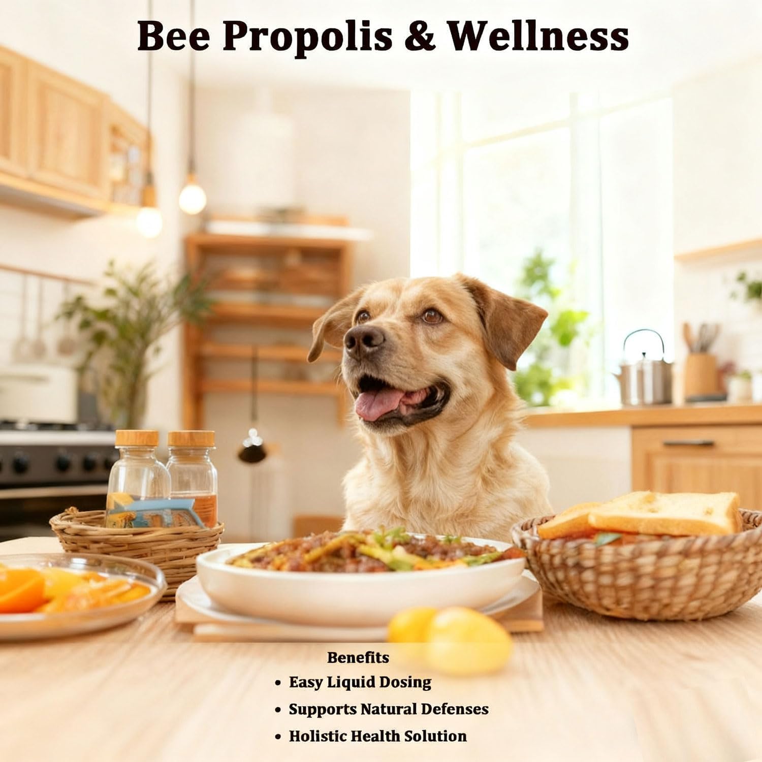 Bee Propolis for Dogs & Cats, Liquid Dental Care Supplement for Oral Hygiene & Immune Support, Helps Freshen Breath & Soothe Gums, Natural Flavonoids, 2 fl oz