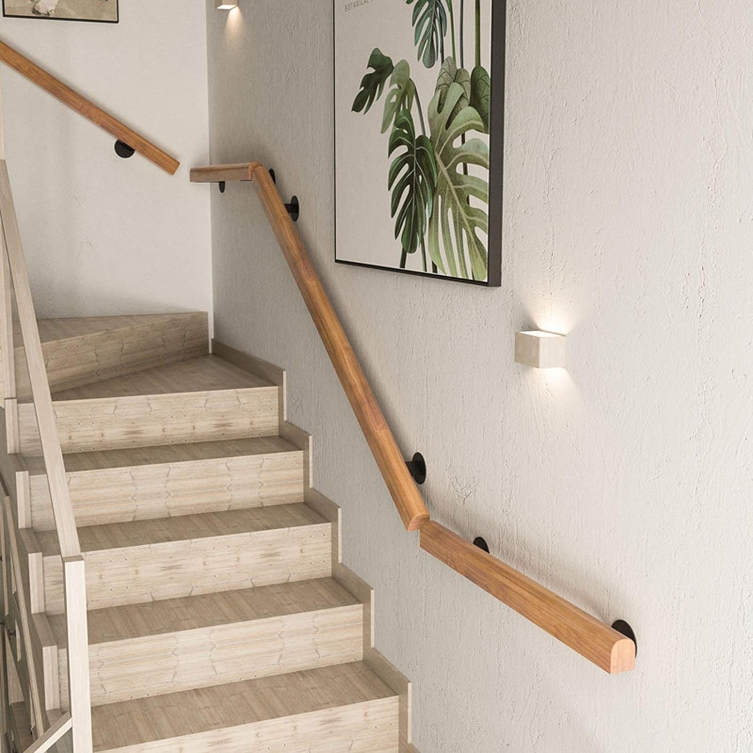Acryl trapleuning, zware wandgemonteerde trapleuning voor binnenplaats, entree, hal, verkrijgbaar in verschillende lengtes (2t 4t 7t 8t 16t 18t 20t) duurzame en stijlvolle leuning optie voor