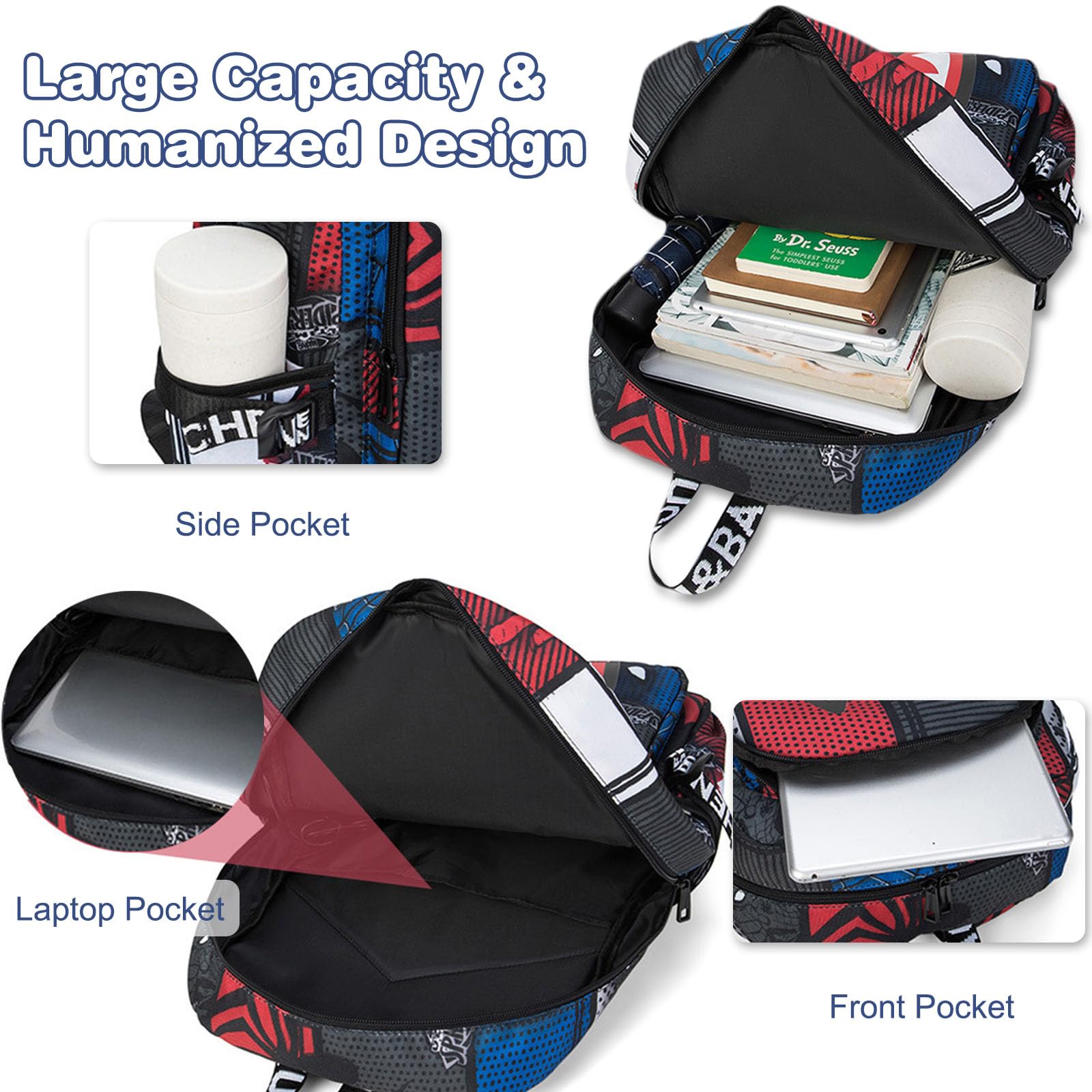 FANDARE Zaino per Bambini Ragazzo Zainetto Scuola Galaxy con Porta di Ricarica USB - Zaino Leggero Casual per Adolescenti