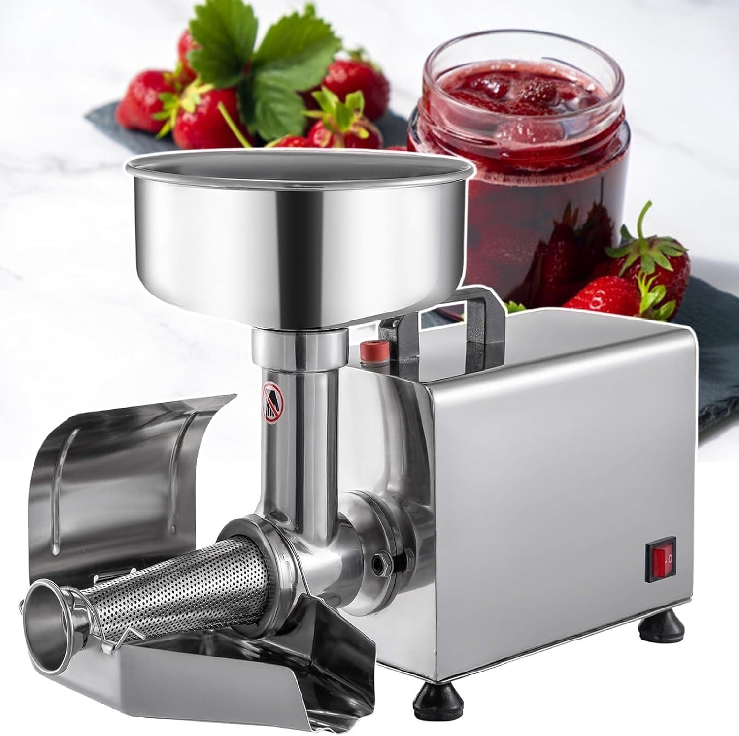 Food Strainer and Sauce Maker, Commercial Food Milling Press Machine, for Tomato Strawberry and Blueberry Sauce(220V)