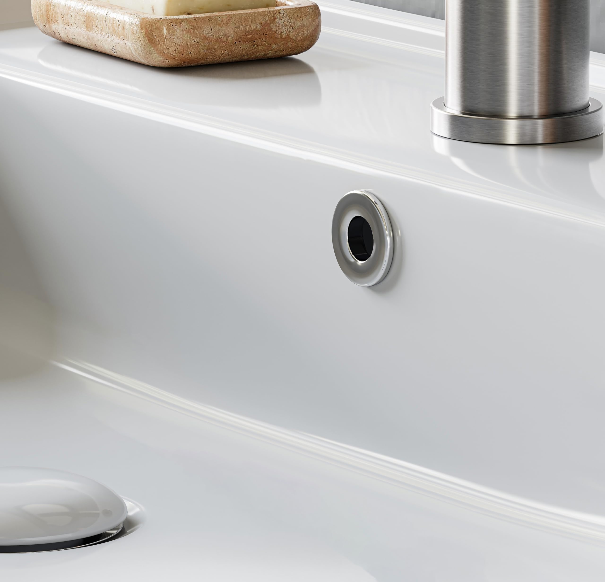HOROW Lavabo pequeño blanco cuadrado de pared para invitados, lavabo colgante o lavabo, lavabo con orificio para grifo, 45 x 31 cm, sin grifo